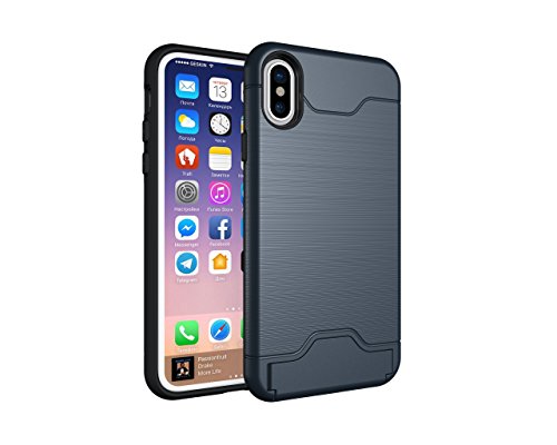 Handyhülle für Apple iPhone X/iPhone XS 5.8 Zoll TPU Case Hybrid zum Aufstellen mit Karten Slot von Lobwerk