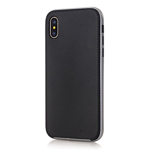 Hülle für Apple iPhone X/iPhone XS 5.8 Zoll Smartphone Schutz Hardcase Carbon-Optik von Lobwerk