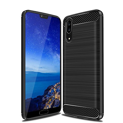 Hülle für Huawei P20 5.8 Zoll TPU Case Robuste Handyhülle Dünn aus weichem flexiblem Material Slim Schwarz von Lobwerk