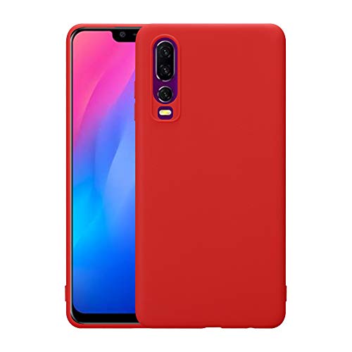 Hülle für Huawei P30 2019 Schutzhülle 6 Zoll Ultra Dünn Case Cover aus TPU Stoßfest Extra Slim Leicht Rot von Lobwerk