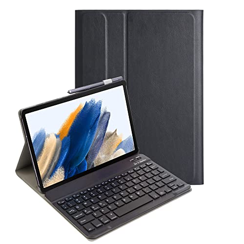 Lobwerk 2in1 Bluetooth Tastatur in WIEß und Cover für Samsung Galaxy Tab A8 X200 X205 10.5 Case Schutz Hülle Schwarz von Lobwerk