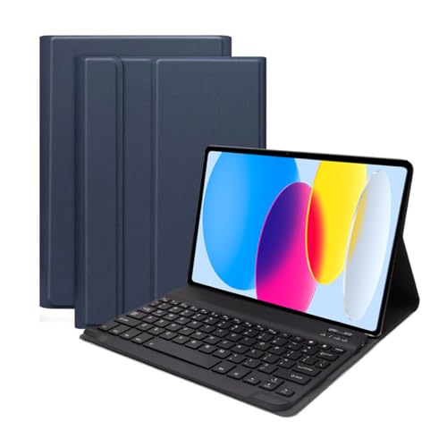 Lobwerk 2in1 Set Bluetooth Tastatur in Schwarz + Hülle für Apple iPad 10. Gen 2022 10.9 Zoll Case Schutzhülle Standfunktion Sleep and Wake von Lobwerk