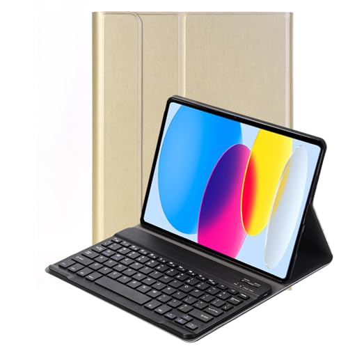 Lobwerk 2in1 Set Bluetooth Tastatur in Schwarz + Hülle für Apple iPad 10. Gen 2022 10.9 Zoll Case Schutzhülle Standfunktion Sleep and Wake von Lobwerk