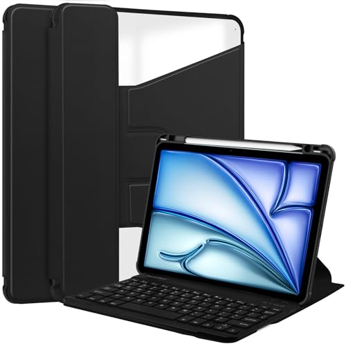 Lobwerk 2in1 Set Bluetooth Tastatur in Weiß + Hülle für Apple iPad Air 11 M2 6. Generation 11 Zoll Case Schutzhülle Standfunktion Sleep and Wake von Lobwerk