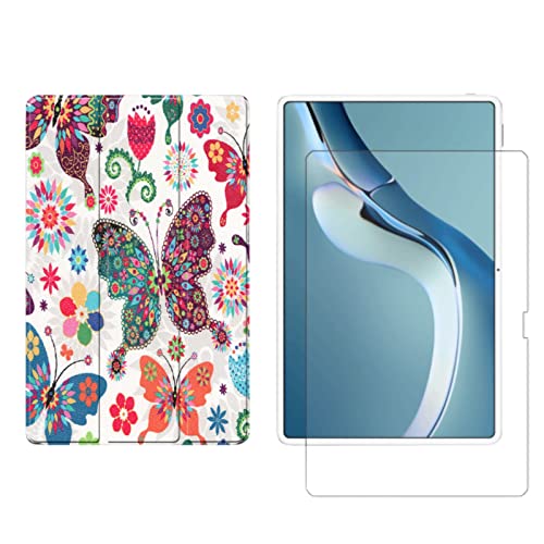Lobwerk 2in1 Tablet Set für Huawei MatePad Pro 2021 12.6 Zoll mit Magnet Cover Auto Sleep/Wake Ruhemodus + Schutzfolie Hülle Smart Case Hartglas von Lobwerk