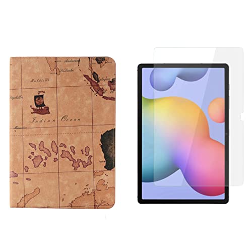 Lobwerk 2in1 Tablet Set für Samsung Galaxy Tab S7+ Plus SM-T970 SM-T975 12.4 Zoll mit Magnet Cover Auto Sleep/Wake Ruhemodus + Schutzfolie Hülle Smart Case Hartglas von Lobwerk