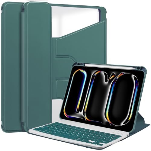 Lobwerk 3in1 Bluetooth Tastatur (Schwarz) + Maus (Schwarz) + Cover für Apple iPad Pro 11 2024 M4 5. Generation 11 Zoll Case Schutz Hülle Tasche Keyboard von Lobwerk