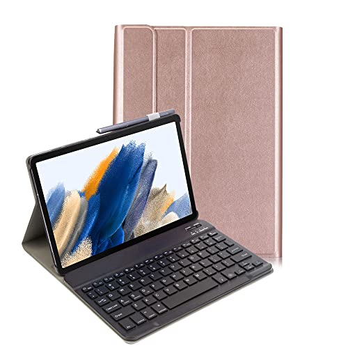 Lobwerk 3in1 Bluetooth Tastatur (Schwarz) + Maus + Cover für Samsung Galaxy Tab A8 SM-X200/X205 10.5 Zoll Case Schutz Hülle Tasche Keyboard von Lobwerk