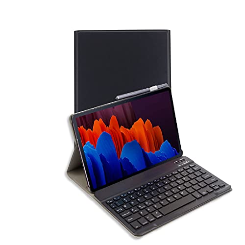 Lobwerk 3in1 Bluetooth Tastatur (Schwarz mit Beleuchtung) + Maus + Cover für Samsung Galaxy Tab S7/S8 T870/X700 11 Zoll Case Schutz Hülle Tasche Keyboard von Lobwerk