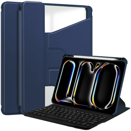 Lobwerk 3in1 Bluetooth Tastatur (Weiß) + Maus (Schwarz) + Cover für Apple iPad Pro 11 2024 M4 5. Generation 11 Zoll Case Schutz Hülle Tasche Keyboard von Lobwerk