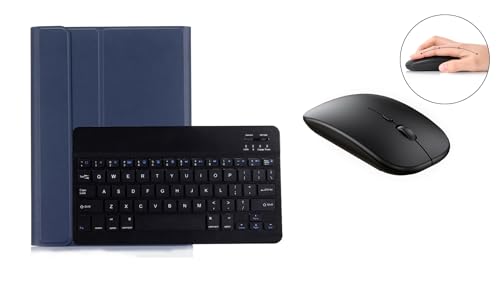 Lobwerk 3in1 Bluetooth Tastatur (Weiß) + Maus + Cover für Samsung Galaxy Tab S9 2023 SM-X710/X716B/X718U Tab S9 FE SM-X510/X516 11 Zoll Case Schutz Hülle Tasche Keyboard von Lobwerk
