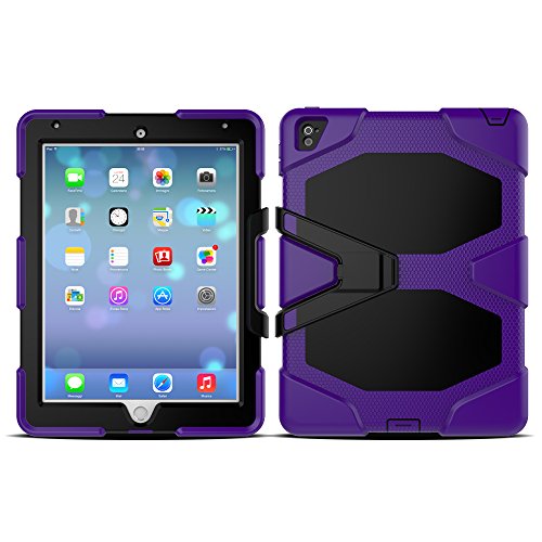 Lobwerk 3in1 Outdoor Tablethülle für Apple iPad 2017/2018 9.7 Zoll stoßfestes Hardcase und Silikonrahmen Tablet Hybrid von Lobwerk