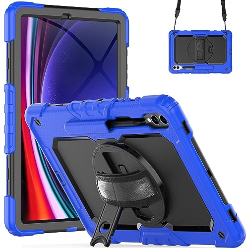 Lobwerk 4in1 Schutzhülle für Samsung Galaxy Tab S9+ Plus 2023 SM-X810 SM-X816B SM-X818U 12.4 Zoll Hard Case + Standfunktion+Tragegurt von Lobwerk