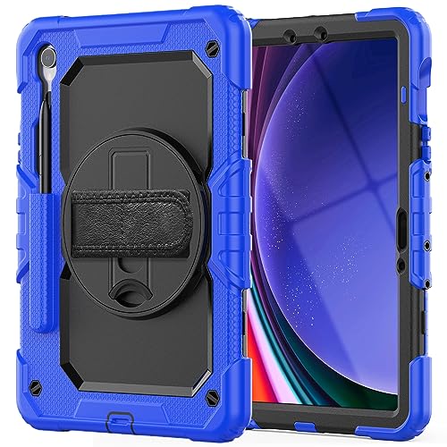 Lobwerk 4in1 Schutzhülle für Samsung Galaxy Tab S9 FE 2023 X510/SM-X516/SM-X518 10.9 Zoll Hard Case + Standfunktion+Tragegurt von Lobwerk