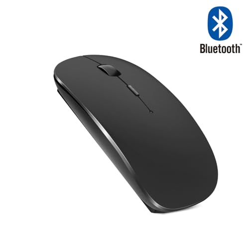Lobwerk Bluetooth Maus für Mac iPad iPhone Android PC Computer, wiederaufladbar, geräuschlos, Mini Kabellose Maus für Windows/Linux/Mac von Lobwerk