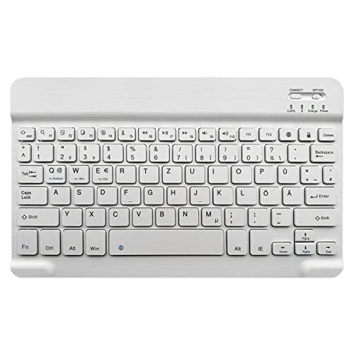 Lobwerk Bluetooth Tastatur Keyboard kabellos USB für ALLE iOS Windows Android Tablets (Weiß) von Lobwerk