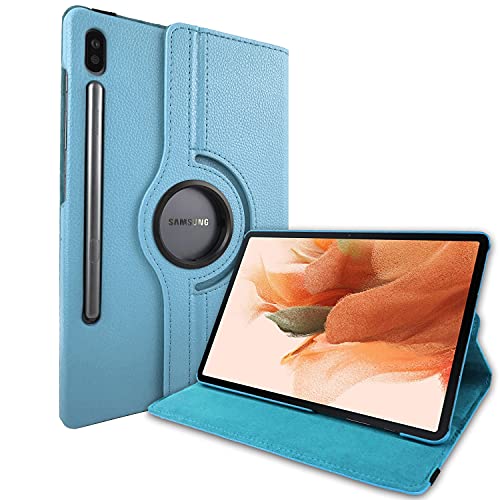 Lobwerk Case für Samsung Tab S7+ Plus Tab S T970 T975 S7 FE SM-T730 Schutzhülle Tasche mit Standfunktion und Auto Sleep/Wake Funktion Hellblau von Lobwerk