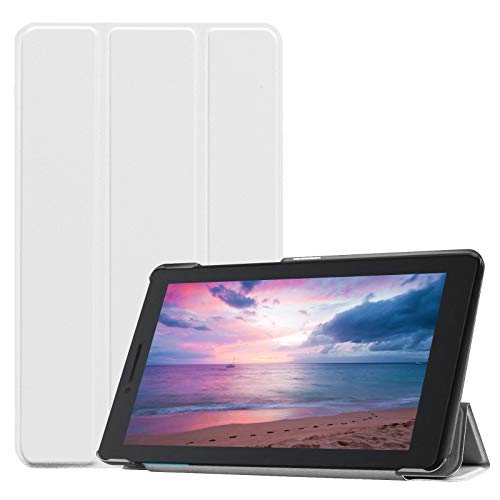 Lobwerk Cover für Lenovo Tab E8 TB-8304F 8 Zoll Tablethülle Schlank mit Standfunktion und Auto Sleep/Wake Funktion Weiß von Lobwerk