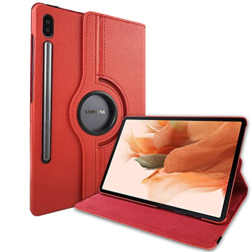 Lobwerk Cover für Samsung Tab S7+ Plus Tab S T970 T975 S7 FE SM-T730 X800 Tablethülle Schlank mit Standfunktion und Auto Sleep/Wake Funktion Rot von Lobwerk