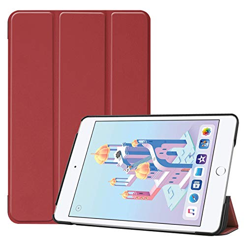 Lobwerk Hülle für Apple iPad Mini 5 7.9 Zoll Smart Cover Etui mit Standfunktion und Auto Sleep/Wake Funktion Weinrot von Lobwerk