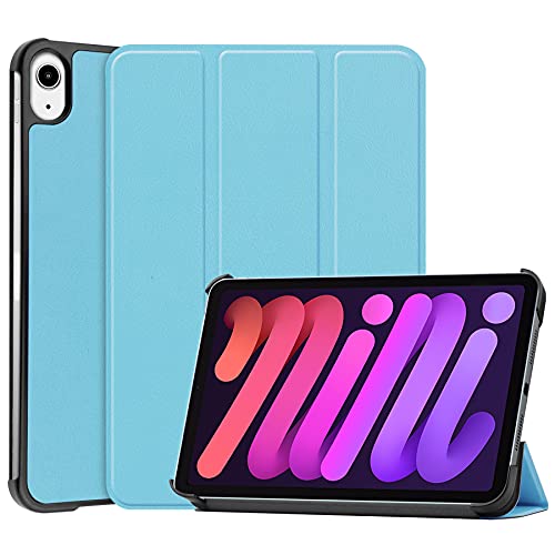 Lobwerk Hülle für Apple iPad Mini 6 2021 6. Generation 8.3 Zoll Smart Cover Etui mit Standfunktion und Auto Sleep/Wake Funktion Hellblau von Lobwerk