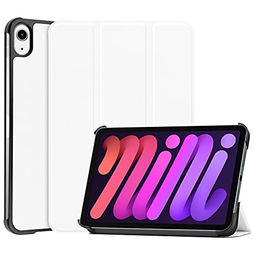 Lobwerk Hülle für Apple iPad Mini 6 2021 6. Generation 8.3 Zoll Smart Cover Etui mit Standfunktion und Auto Sleep/Wake Funktion Weiß von Lobwerk