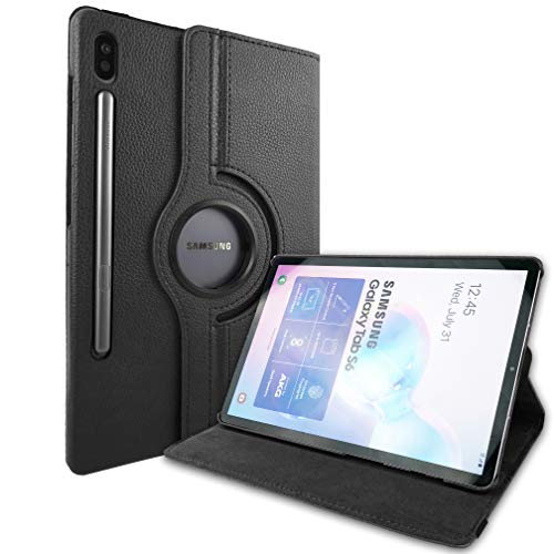 Lobwerk Hülle für Samsung Galaxy Tab S6 SM-T860 10.5 Zoll Schutzhülle Smart Cover 360° Drehbar Schwarz von Lobwerk