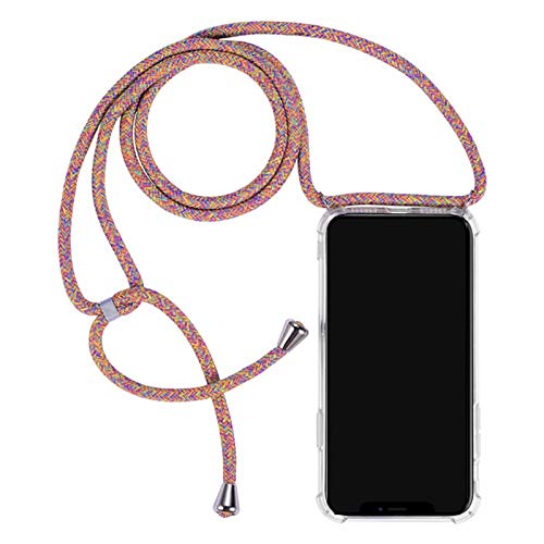 Lobwerk Hülle mit Umhängekette für Apple iPhone 11 6.1 Zoll längenverstellbar Slim Case Cover Outdoor Handyhülle aus TPU Stoßfest Extra Schutz Robust Regenbogen von Lobwerk