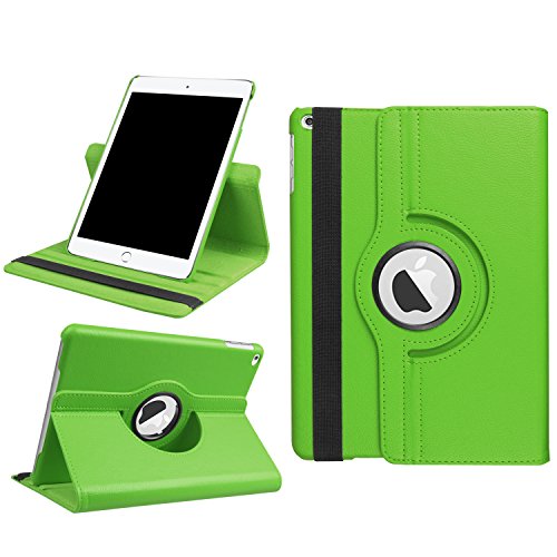 Lobwerk Schutzhülle für Apple iPad 2017 9.7 Zoll drehbares austellbares Cover Bookstyle Case Hülle (Grün) von Lobwerk