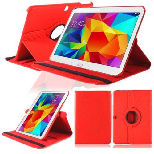 Lobwerk Schutzhülle für Samsung Galaxy Tab 4 10.1 Zoll SM-T530 T531 T533 T535 Smart Slim Case Book Cover Stand Flip (Rot) von Lobwerk