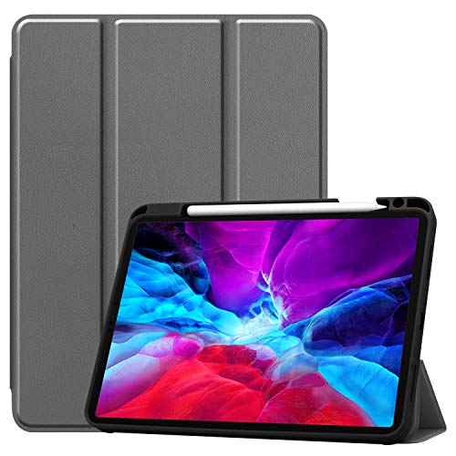 Lobwerk Smart Cover für Apple iPad Pro 12.9 Zoll 2020 Case Schutz Hülle Stand Etui Tasche Grau von Lobwerk