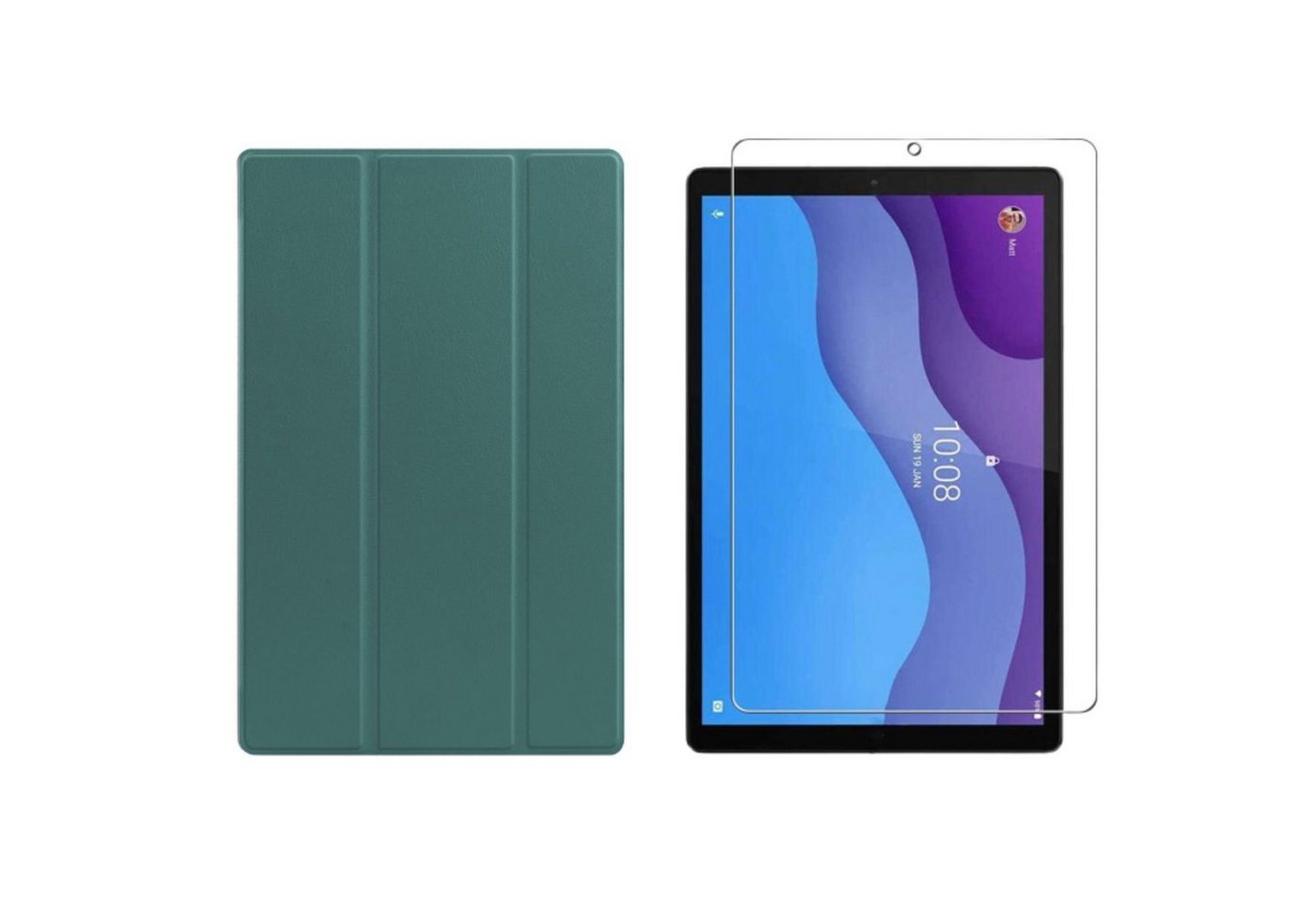 Lobwerk Tablet-Hülle 2in1 Set (Hülle + Folie) für Lenovo Tab M10 2nd 2020 TB-X306F TB-306X, Wake & Sleep Funktion, Sturzdämpfung, Aufstellfunktion von Lobwerk