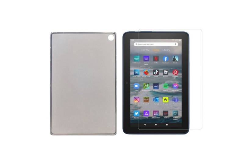 Lobwerk Tablet-Hülle 2in1 Set (Hülle + Glas) für Amazon Kindle Fire 7 12. Generation 2022 7, Sturzdämpfung, Flexibel, Waschbar von Lobwerk