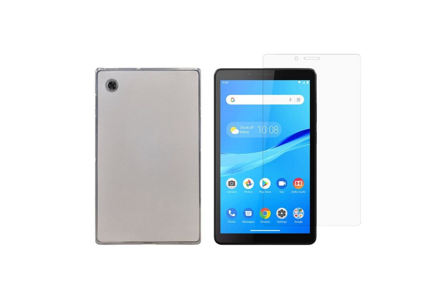 Lobwerk Tablet-Hülle 2in1 Set (Hülle + Glas) für Lenovo Tab M7 TB-7305F TB-7306F 7 Zoll, Sturzdämpfung, Flexibel, Waschbar von Lobwerk