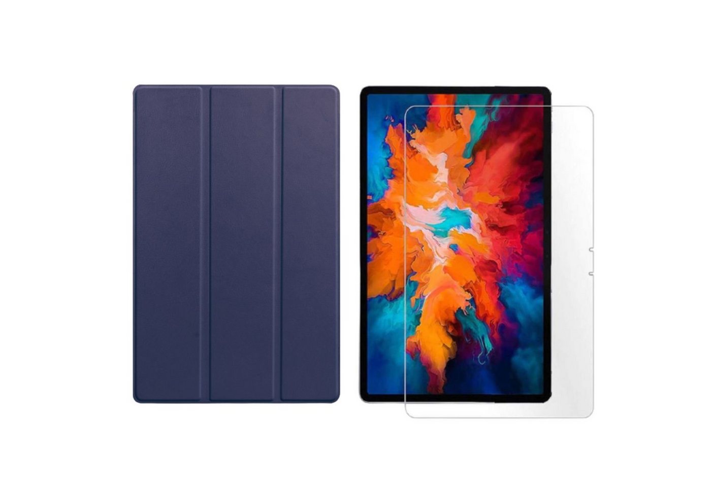 Lobwerk Tablet-Hülle 2in1 Set (Hülle + Glas) für Lenovo Tab P11 2021 TB-J606F TB-J606X 11, Wake & Sleep Funktion, Sturzdämpfung, Aufstellfunktion von Lobwerk