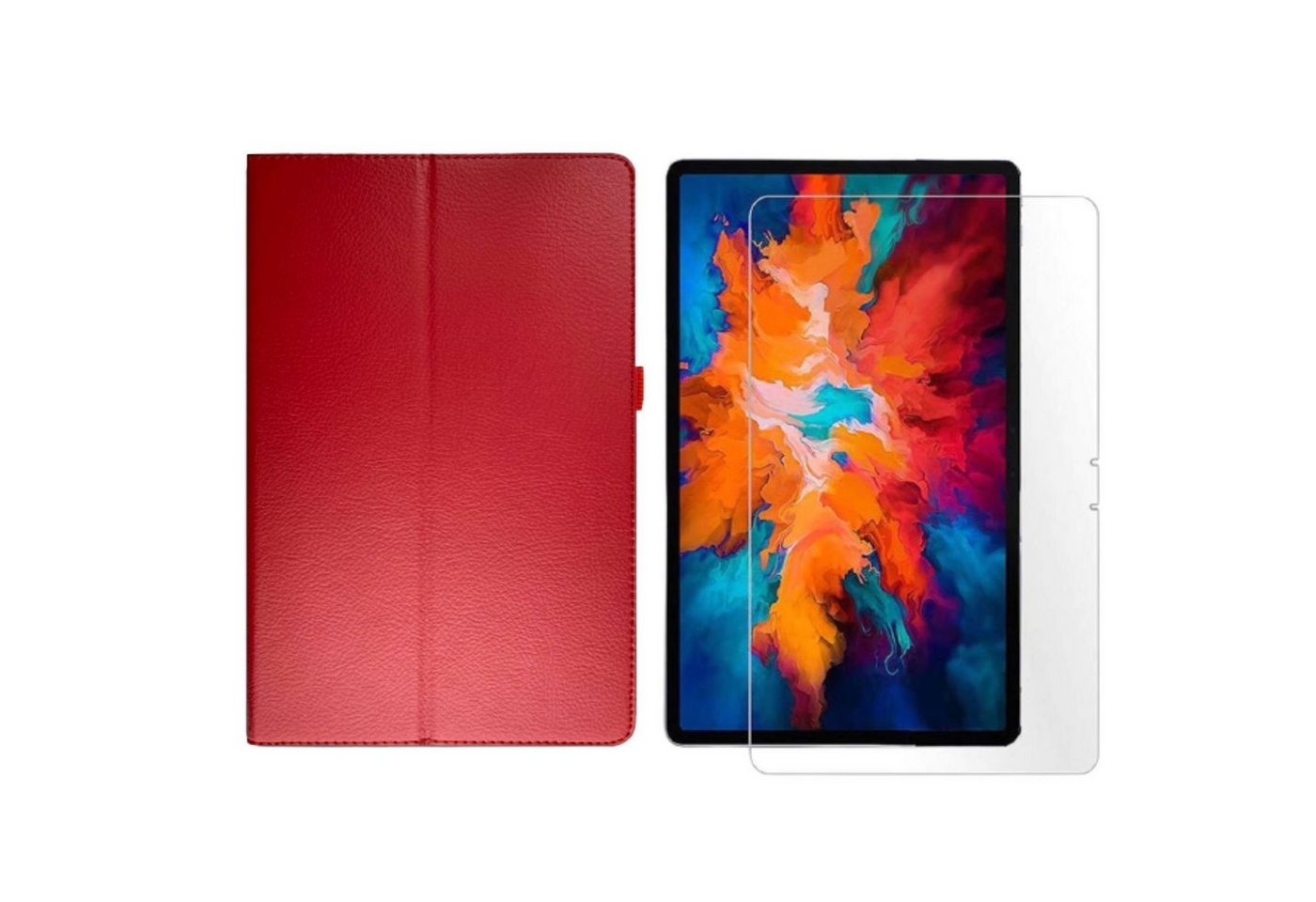 Lobwerk Tablet-Hülle 2in1 Set (Hülle + Glas) für Lenovo Tab P11 2021 TB-J606F TB-J606X 11, Wake & Sleep Funktion, Sturzdämpfung, Aufstellfunktion von Lobwerk