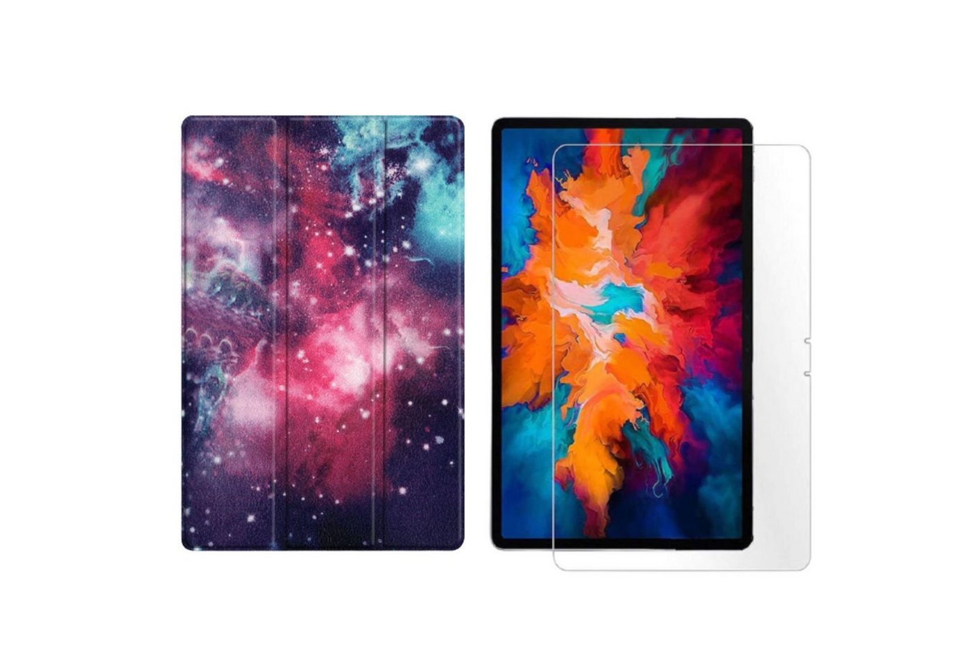 Lobwerk Tablet-Hülle 2in1 Set (Hülle + Glas) für Lenovo Tab P11 2021 TB-J606F TB-J606X 11, Wake & Sleep Funktion, Sturzdämpfung, Aufstellfunktion von Lobwerk