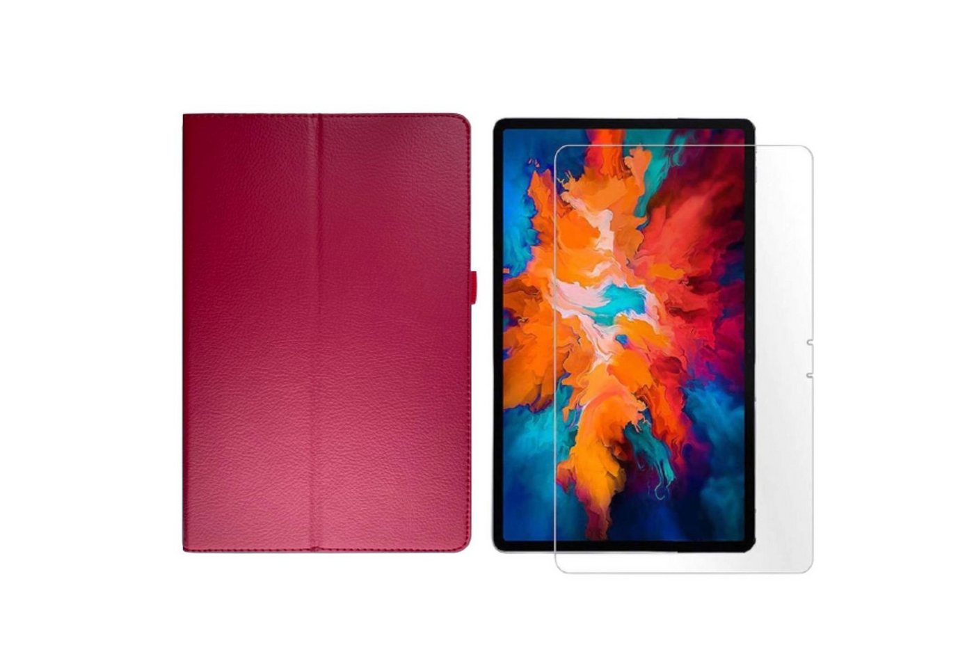 Lobwerk Tablet-Hülle 2in1 Set (Hülle + Glas) für Lenovo Tab P11 2021 TB-J606F TB-J606X 11, Wake & Sleep Funktion, Sturzdämpfung, Aufstellfunktion von Lobwerk