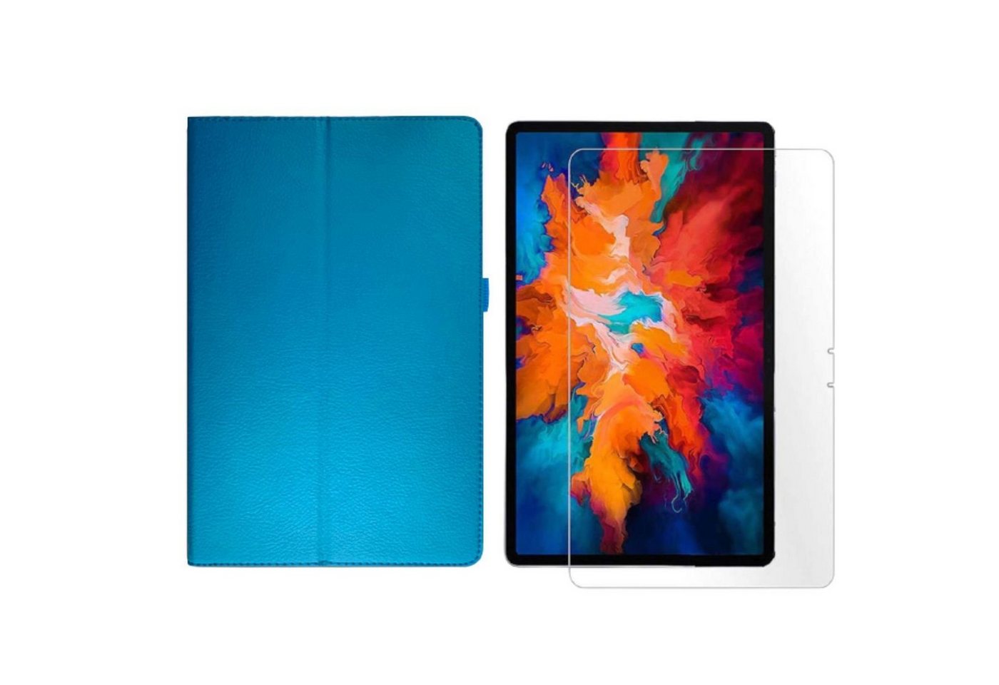 Lobwerk Tablet-Hülle 2in1 Set (Hülle + Glas) für Lenovo Tab P11 2021 TB-J606F TB-J606X 11, Wake & Sleep Funktion, Sturzdämpfung, Aufstellfunktion von Lobwerk