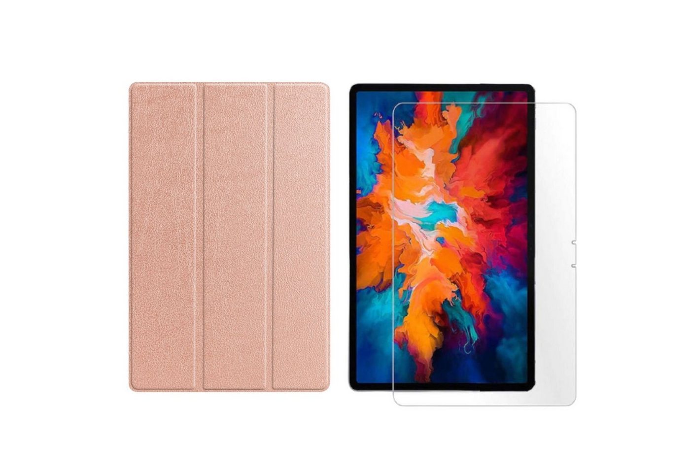 Lobwerk Tablet-Hülle 2in1 Set (Hülle + Glas) für Lenovo Tab P11 2021 TB-J606F TB-J606X 11, Wake & Sleep Funktion, Sturzdämpfung, Aufstellfunktion von Lobwerk