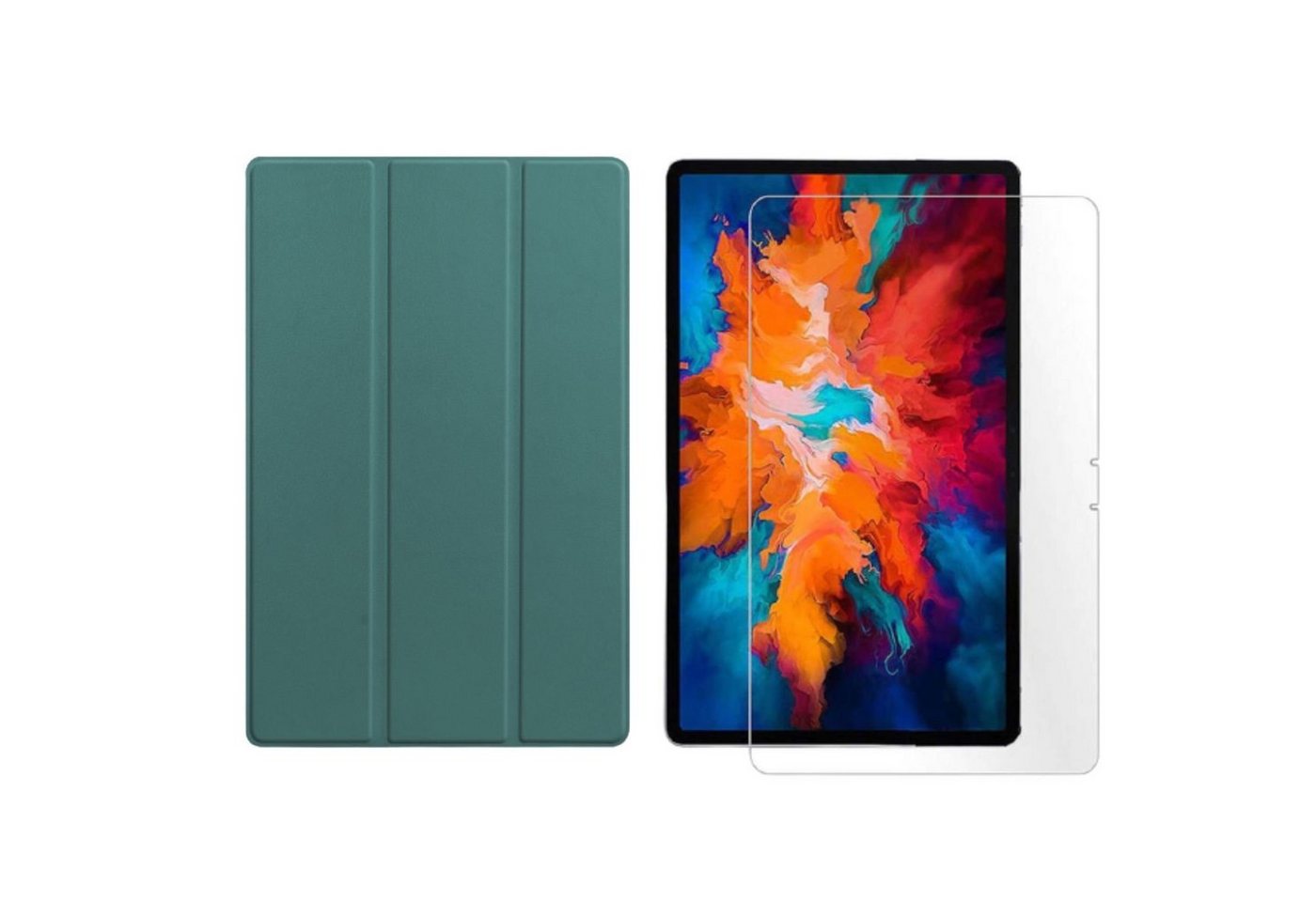 Lobwerk Tablet-Hülle 2in1 Set (Hülle + Glas) für Lenovo Tab P11 2021 TB-J606F TB-J606X 11, Wake & Sleep Funktion, Sturzdämpfung, Aufstellfunktion von Lobwerk