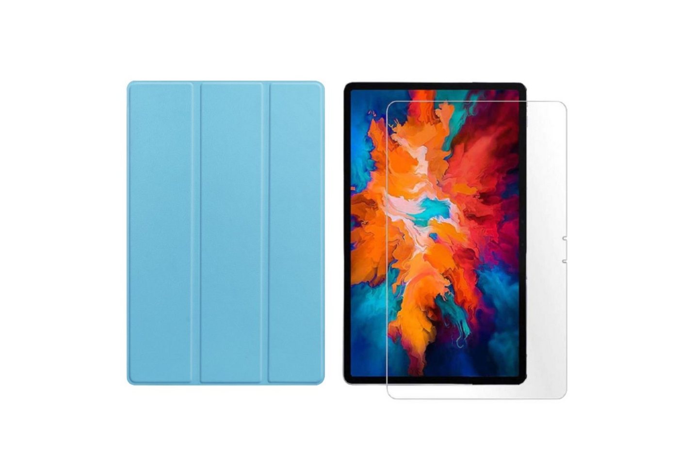 Lobwerk Tablet-Hülle 2in1 Set (Hülle + Glas) für Lenovo Tab P11 2021 TB-J606F TB-J606X 11, Wake & Sleep Funktion, Sturzdämpfung, Aufstellfunktion von Lobwerk