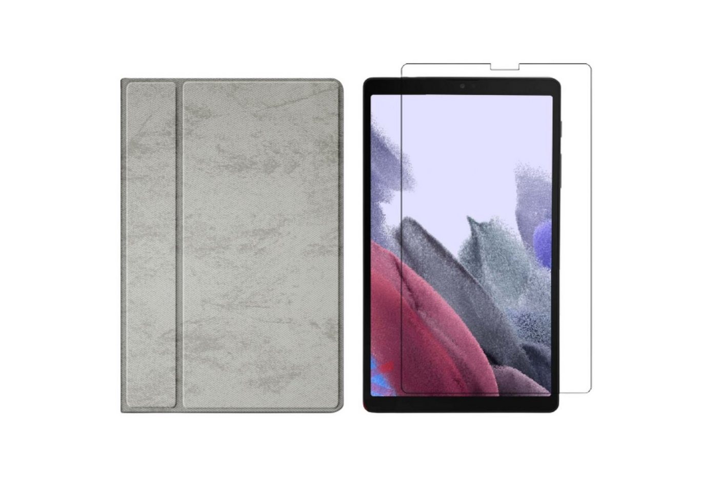 Lobwerk Tablet-Hülle 2in1 Set (Hülle + Glas) für Samsung Galaxy Tab A7 Lite T220 T225 8.7, Wake & Sleep Funktion, Sturzdämpfung, Aufstellfunktion von Lobwerk