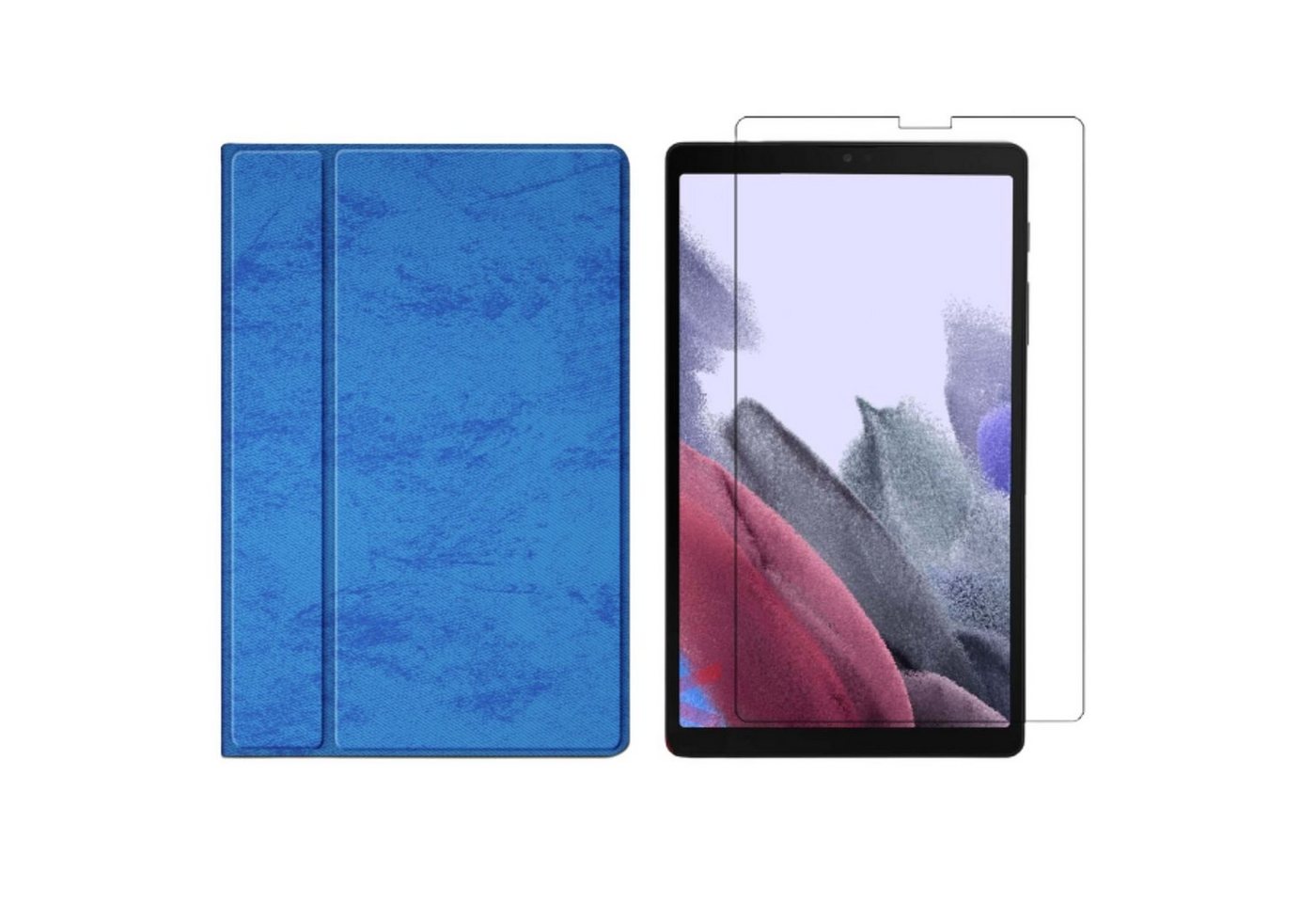 Lobwerk Tablet-Hülle 2in1 Set (Hülle + Glas) für Samsung Galaxy Tab A7 Lite T220 T225 8.7, Wake & Sleep Funktion, Sturzdämpfung, Aufstellfunktion von Lobwerk