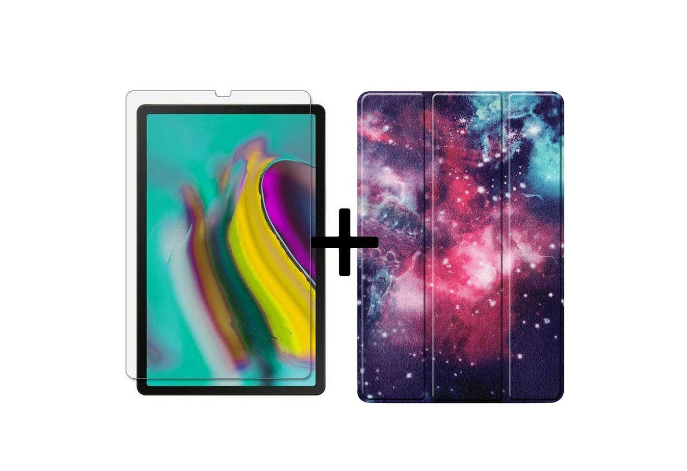 Lobwerk Tablet-Hülle 2in1 Set (Hülle + Glas) für Samsung Galaxy Tab S5e 10.5 Zoll SM-T720, Wake & Sleep Funktion, Sturzdämpfung, Aufstellfunktion von Lobwerk