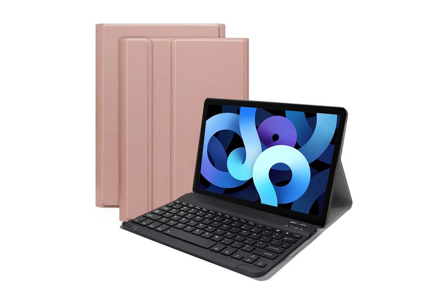 Lobwerk Tablet-Hülle 3in1 Hülle + Tastatur + Maus für Apple iPad Air 2020/2022 4./5. Gen, Aufstellfunktion, Sturzdämpfung von Lobwerk