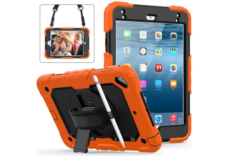 Lobwerk Tablet-Hülle 4in1 Schutzhülle für Apple iPad Mini 4/5 7.9 Zoll, Sturzdämpfung, Aufstellfunktion, Outdoor von Lobwerk