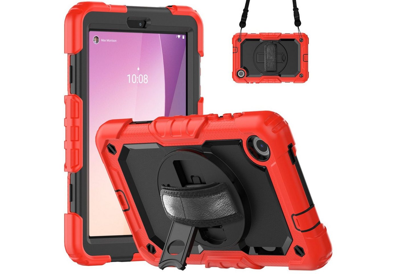 Lobwerk Tablet-Hülle 4in1 Hülle für Lenovo Tab M8 (4th Gen) TB-300FU 2023 8 Zoll, Sturzdämpfung, Aufstellfunktion, Outdoor von Lobwerk