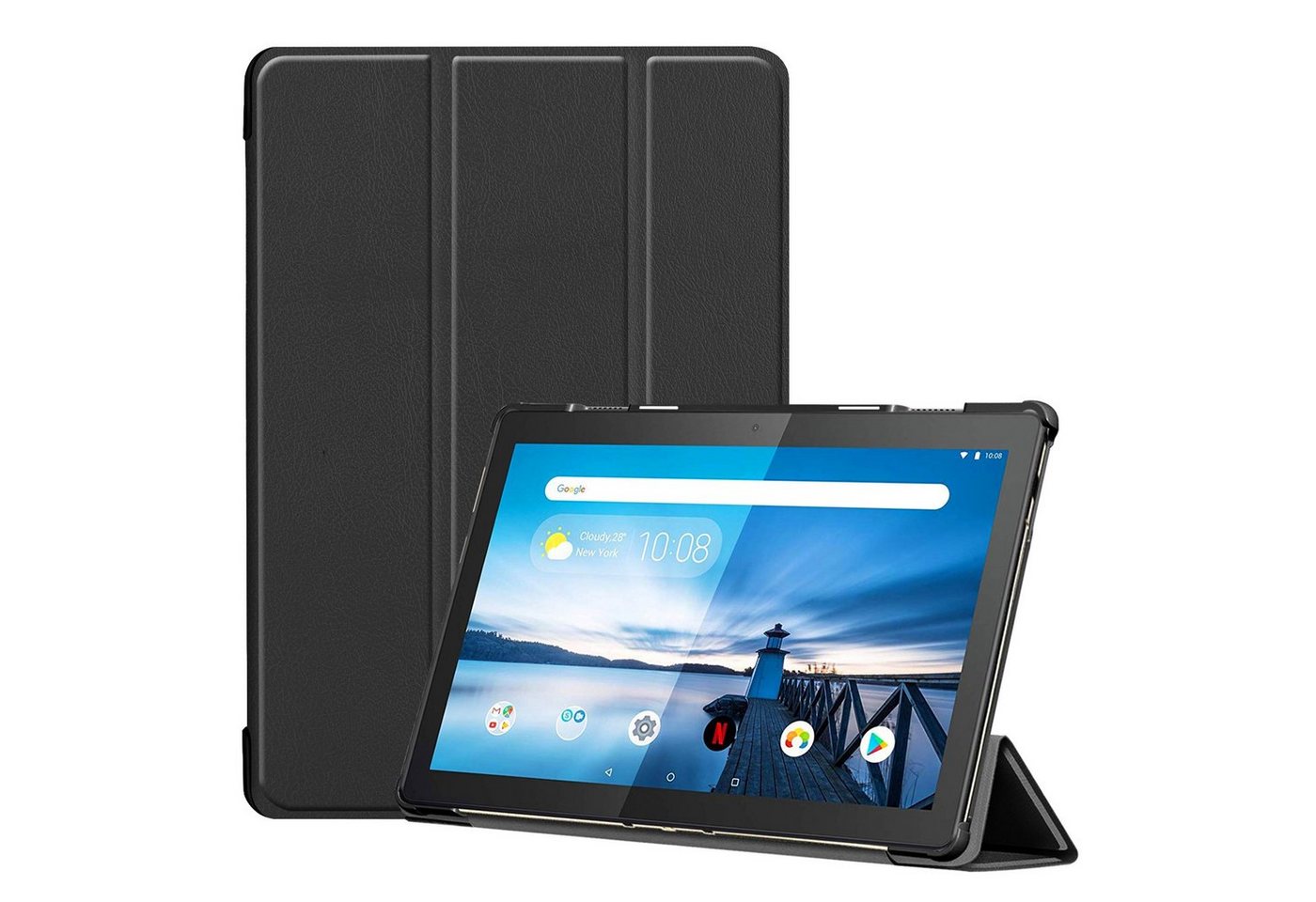 Lobwerk Tablet-Hülle Schutzhülle für Lenovo Tab M10 (2018) TB-X605F 10.1 Zoll, Wake & Sleep Funktion, Sturzdämpfung, Aufstellfunktion von Lobwerk