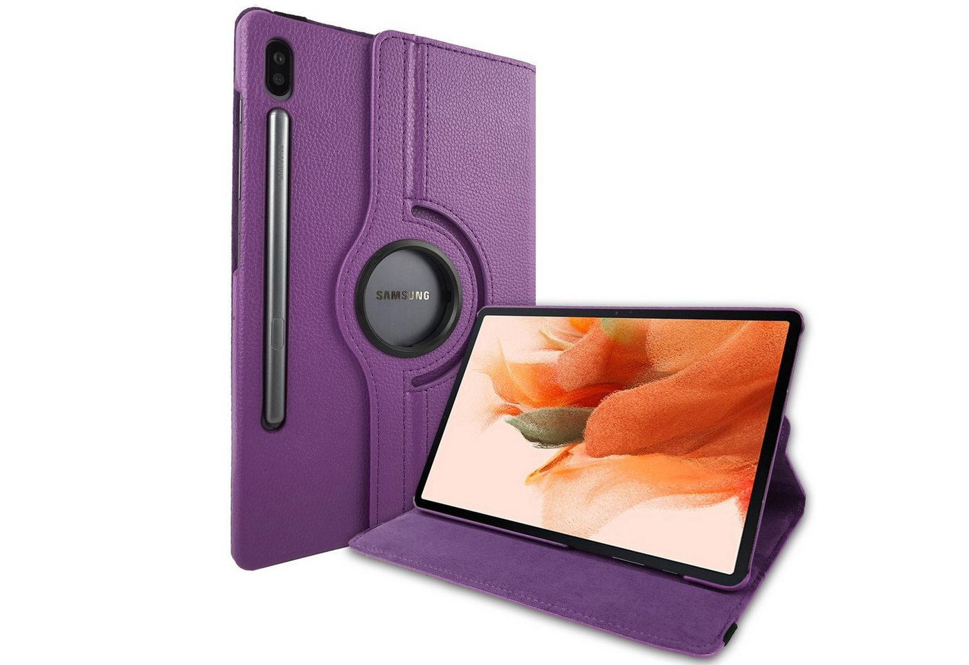 Lobwerk Tablet-Hülle Schutzhülle für Samsung Tab S7+ Plus Tab S T970 S7 FE SM-T730 X800, Wake & Sleep Funktion, Sturzdämpfung, Aufstellfunktion von Lobwerk